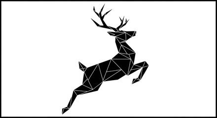Geometric Deer Silhouette Illustration A Modern Take on Wildlife Art.
