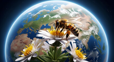 Bee Pollination Concept
