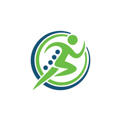 Dynamic runner icon symbolizing health and motion