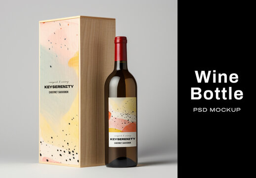 Elegant Wine Bottle Mockup Design Psd