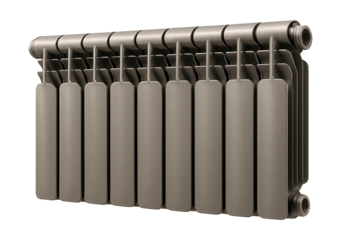Wide bimetal radiator with multiple pipes, perfect for even heat distribution in large