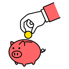 豚の貯金箱に貯金