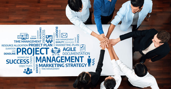 A dynamic team of professionals collaborating on project management strategies. They discuss agile methodologies, planning, and resource allocation for successful projects. Amity