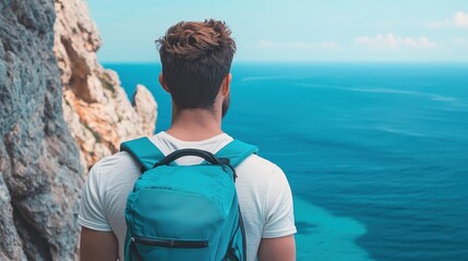 Fototapeta premium Individuality Solo traveler exploring an exotic destination, fully embracing independence and adventure.
