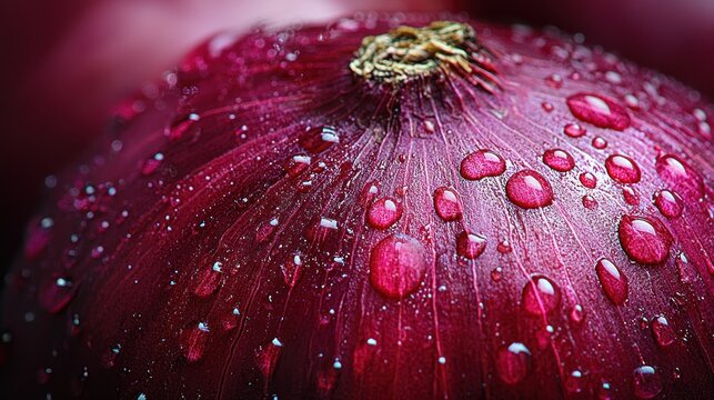 Close-up of wet red onion - Powered by Adobe