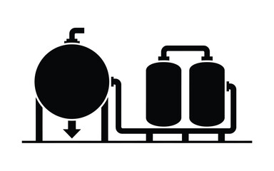 Industrial processing tanks and filtration system icon