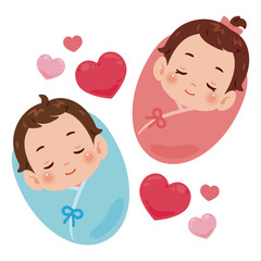 赤ちゃんの産み分けイラスト／Baby Gender Selection Illustration
