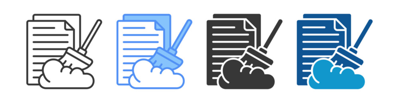 Data Cleaning Icon Set Multiple Style Collection