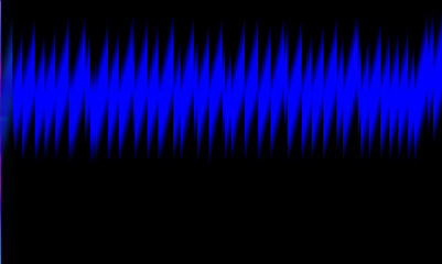 Abstract blue sound wave graphic with a bright horizontal line across a dark background representing audio visualization or digital signal processing