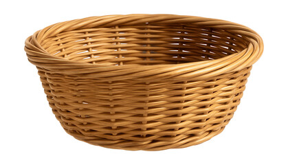 Fototapeta premium Natural wicker bread basket, perfect for serving warm rolls in a cozy kitchen.