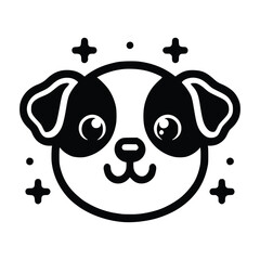 Obraz premium Vector of a dog head - Cute Doodle Icon