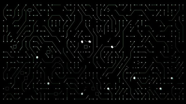 electronic circuit board. animation of abstract technology background.