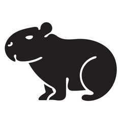 Rat/Mouse silhouette, black vector icon style, simple shape, clean