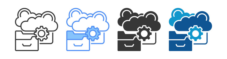 Data Migration Icon Set Multiple Style Collection
