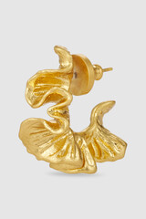 Elegant gold earring with abstract floral design for fashion and jewelry