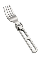 Fototapeta premium A lightweight, foldable aluminum fork ideal for picnics and outdoor dining.