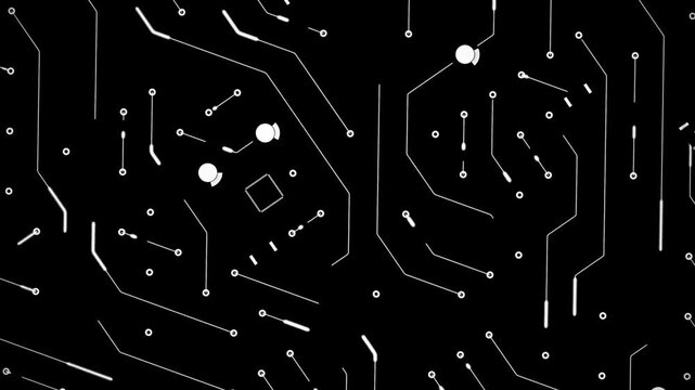 electronic circuit board. animation of abstract technology background.