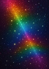 Fototapeta premium Vibrant cosmic rainbow starry night