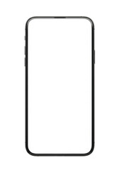 High resolution smartphone mockup template for app presentation and ui design, mobile phone device display, isolated on transparent background