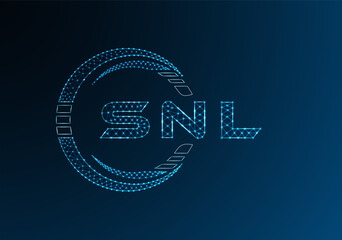 SNL low poly letter logo vector design. SNL lower poly logo design. Low poly logo.