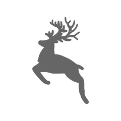Jumping Reindeer Silhouette クリスマスに跳ねるトナカイのシルエットイラスト	