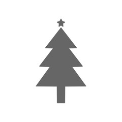 Christmas Tree Silhouette with Star 星付きクリスマスツリーのシルエットイラスト	
