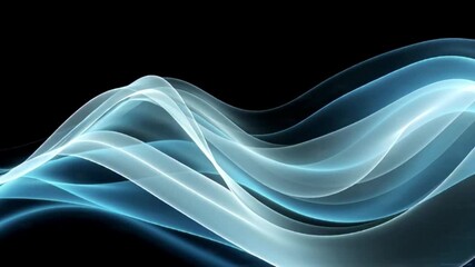 Blue and white waves swirling against a black background, perfect for abstract backgrounds, graphic designs, digital art, and website backgrounds. - Powered by Adobe