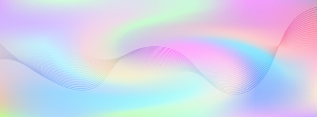 Abstract blur holographic rainbow foil iridescent background. Holographic gradient pastel rainbow background. Pearlescent Gradient. Kawaii Light.  eps10, website