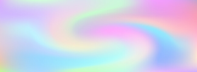 Obraz premium Abstract blur holographic rainbow foil iridescent background. Holographic gradient pastel rainbow background. Pearlescent Gradient. Kawaii Light.