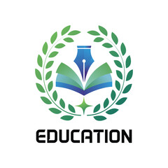 Education logo, education resources, vector design