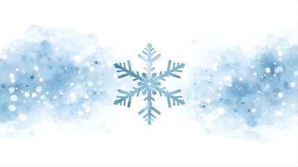 水彩風の大きな雪の結晶