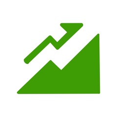 Growth chart icon with upward arrow for business and success design／ビジネスや成長イメージに使える上昇グラフアイコン