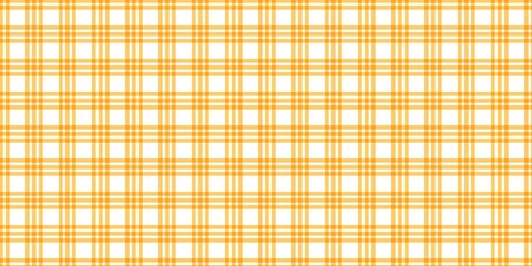 Autumn yellow gingham plaid pattern background. Seamless tartan design with warm pastel yellow lines on white backdrop, perfect for cozy fall fabric, wallpaper, or digital design.