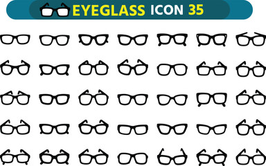 Collection of various hand drawn eyeglasses and spectacles icons in black and white