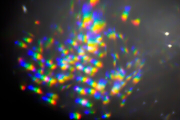Colorful diamond glitter rainbow glow light flare sparks abstract overlay texture