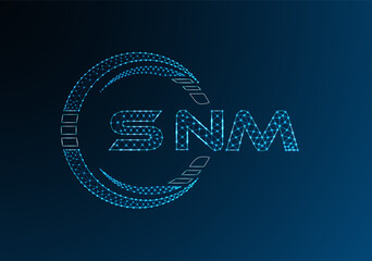 SNM low poly letter logo vector design. SNM lower poly logo design. Low poly logo.