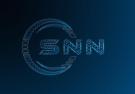 SNN low poly letter logo vector design. SNN lower poly logo design. Low poly logo.