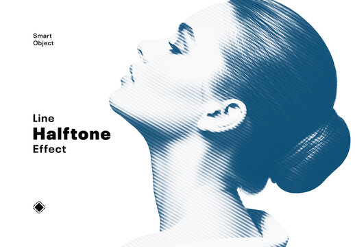 Line Halftone Photo Effect Template