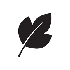 Simple black leaf icon design on a white background