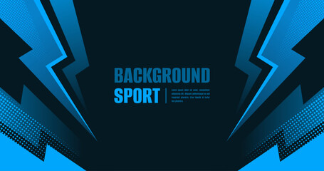 Modern sport background with lightning and halftone decoration. Creative blue abstract background © Gravico