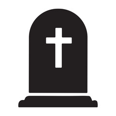 Christian Headstone icon or logo isolated sign symbol vector illustration - high quality black style vector icons