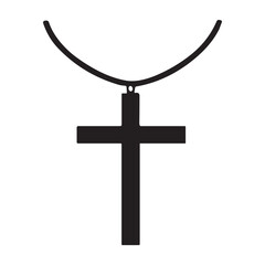 Cross Necklace icon or logo isolated sign symbol vector illustration - high quality black style vector icons
