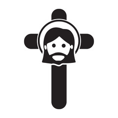Crucifix icon or logo isolated sign symbol vector illustration - high quality black style vector icons