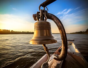 River Bell Serenity - A Golden Moment on the Water.