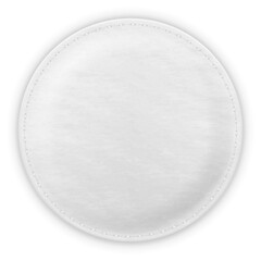 Cosmetic cotton pad disk, vector realistic white round pad soft surface texture, natural skin care, sponge disc mockup