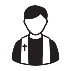 Priest icon or logo isolated sign symbol vector illustration - high quality black style vector icons