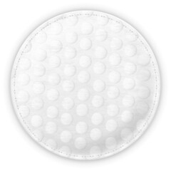 Cosmetic cotton pad disk, realistic white round pad with round pattern texture, vector soft and natural skin care sponge