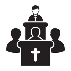 Pulpit icon or logo isolated sign symbol vector illustration - high quality black style vector icons