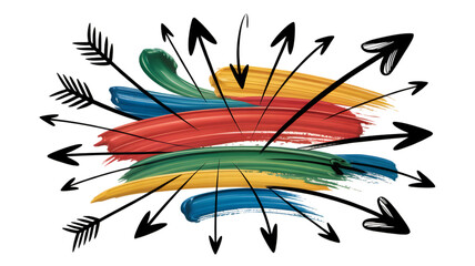 Vibrant abstract paint strokes bursting with color on a dark background