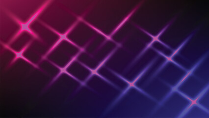 Abstract Light Sparking Background in Purple, and Blue Colors. Vector illustration of vibrant neon starbursts on a trendy gradient background